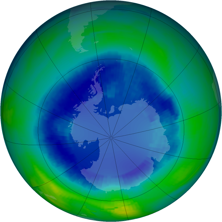Ozone Map 1992-08-27